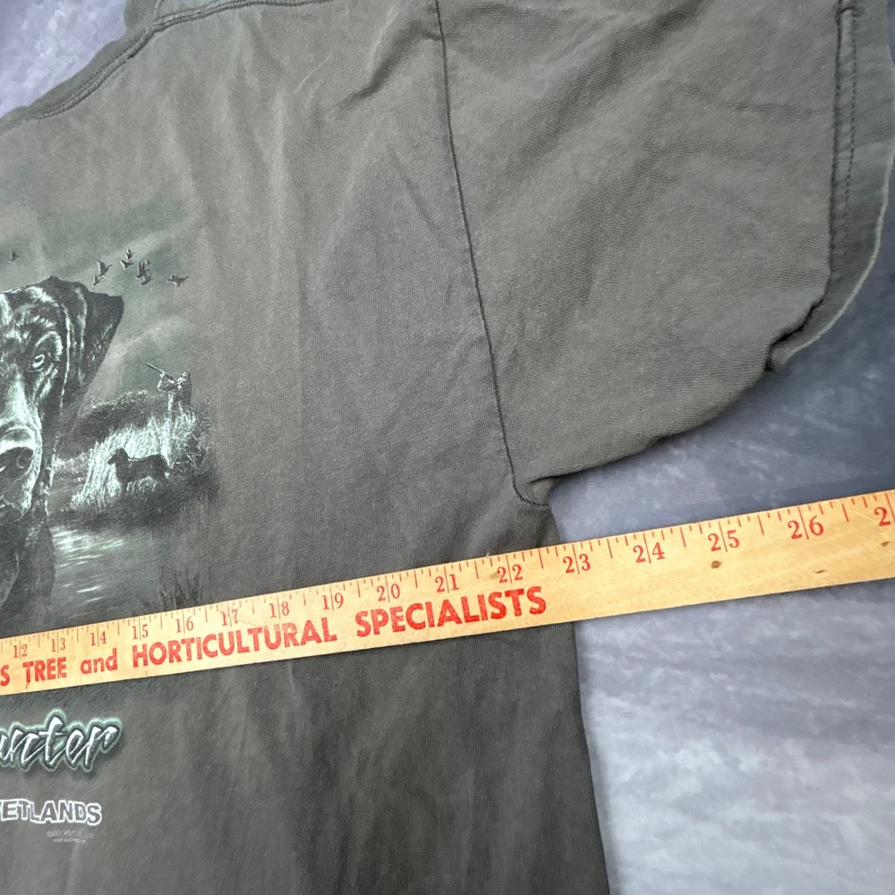 Vintage Delta Duck Hunter T Shirt Mens XL Grey Dominate The Wetlands Black Lab - Picture 4 of 7